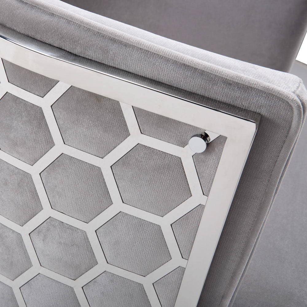 Chamberlain Dining Chair: Grey Velvet