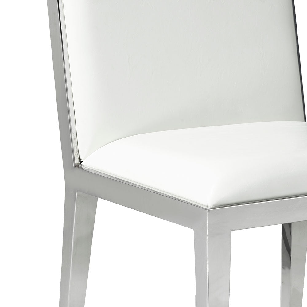 Emario White Leatherette Dining Chair