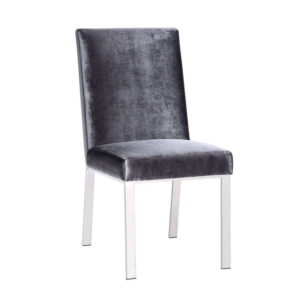 Emiliano Dining Chair: Charcoal Velvet Color