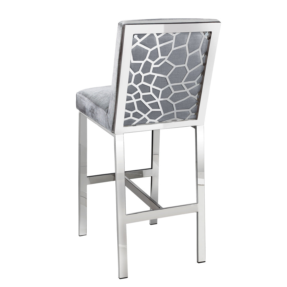 Wellington Grey Velvet Kitchen Counter Chair