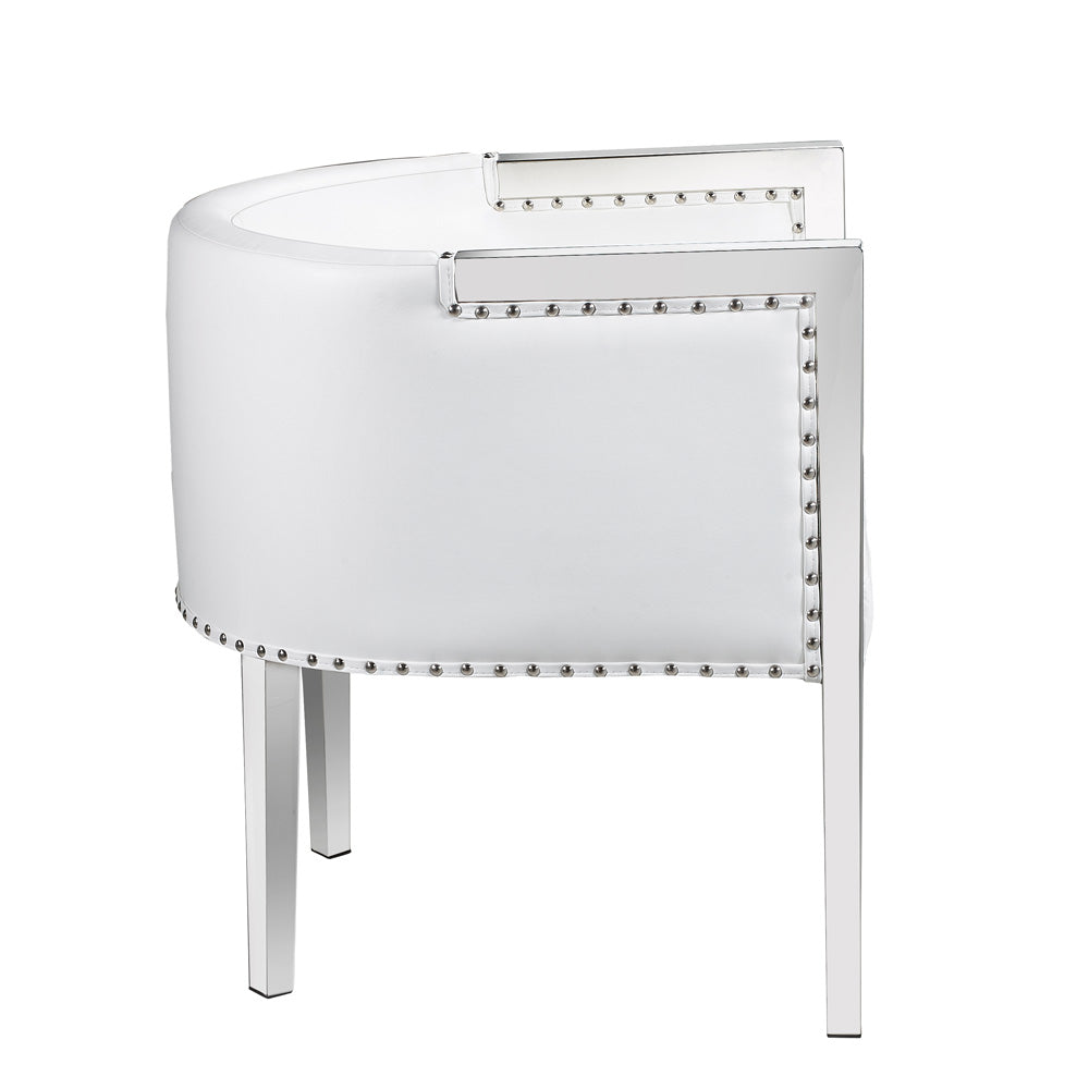 Elvis White PU Fabric Chair