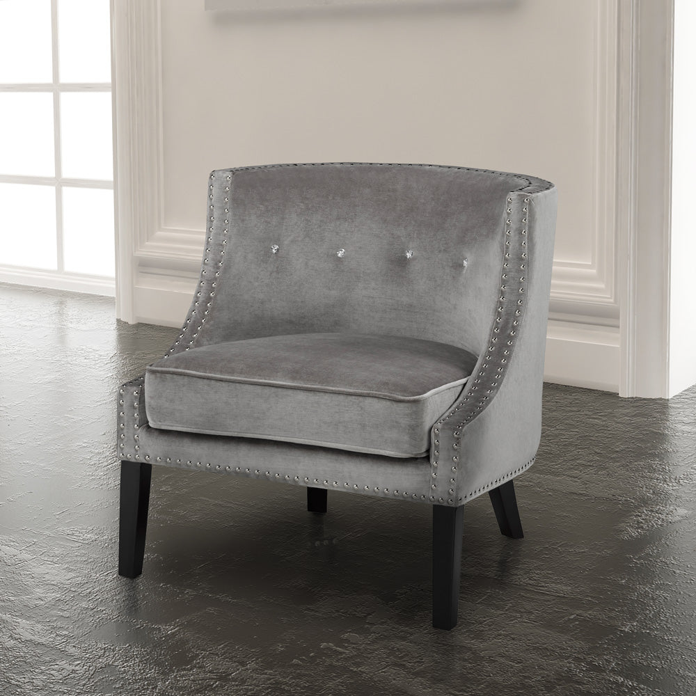 Lucy Grey Velvet Chair