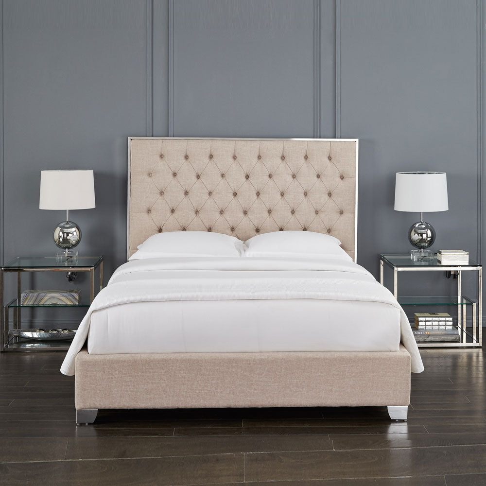 Kroma Beige Fabric King Bed
