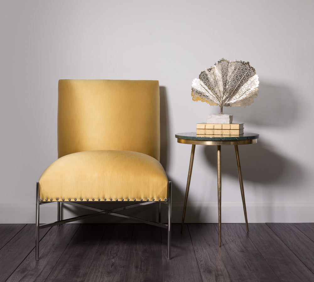 Barrymore Chair Yellow Satin