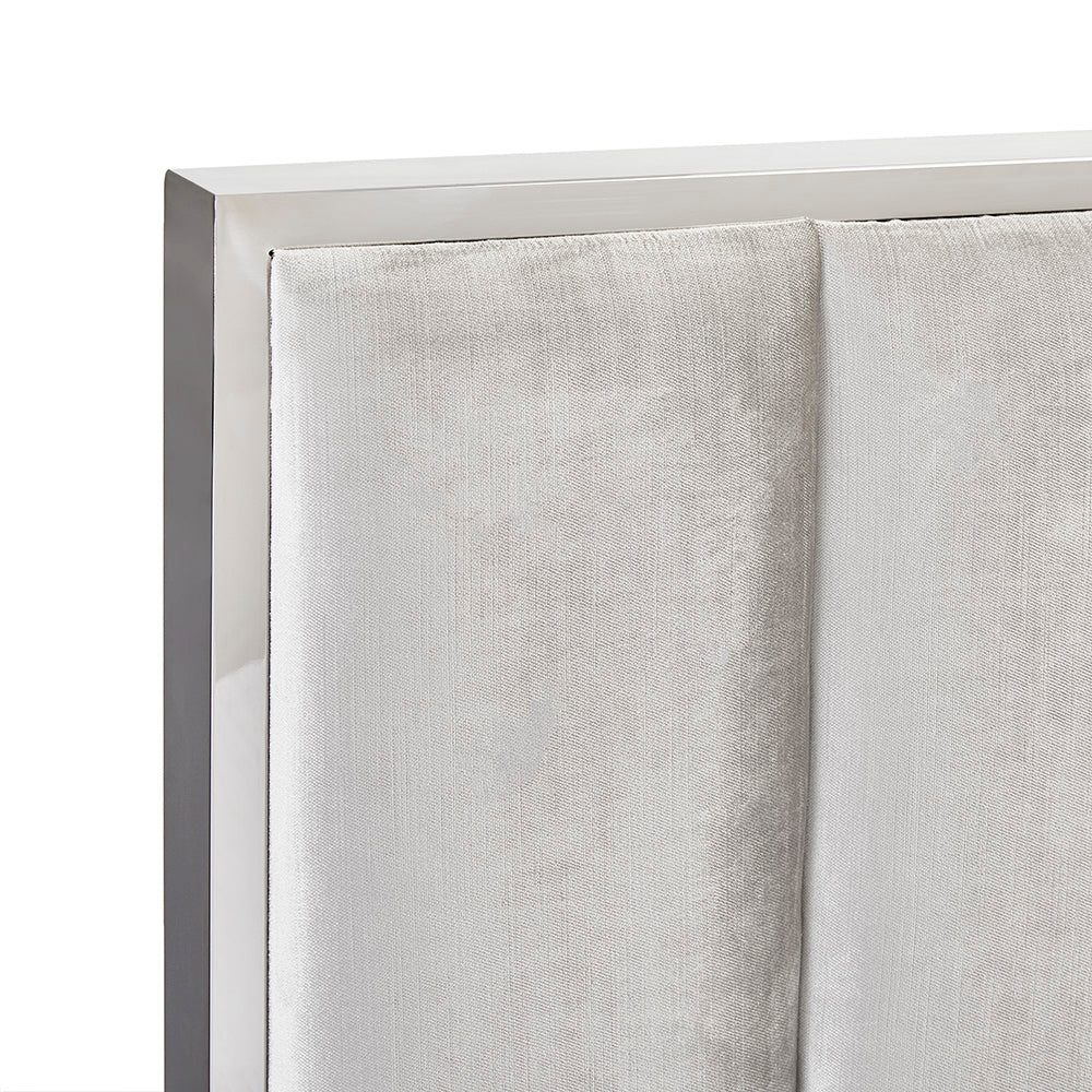 Uriel Queen Bed - Grey Velvet