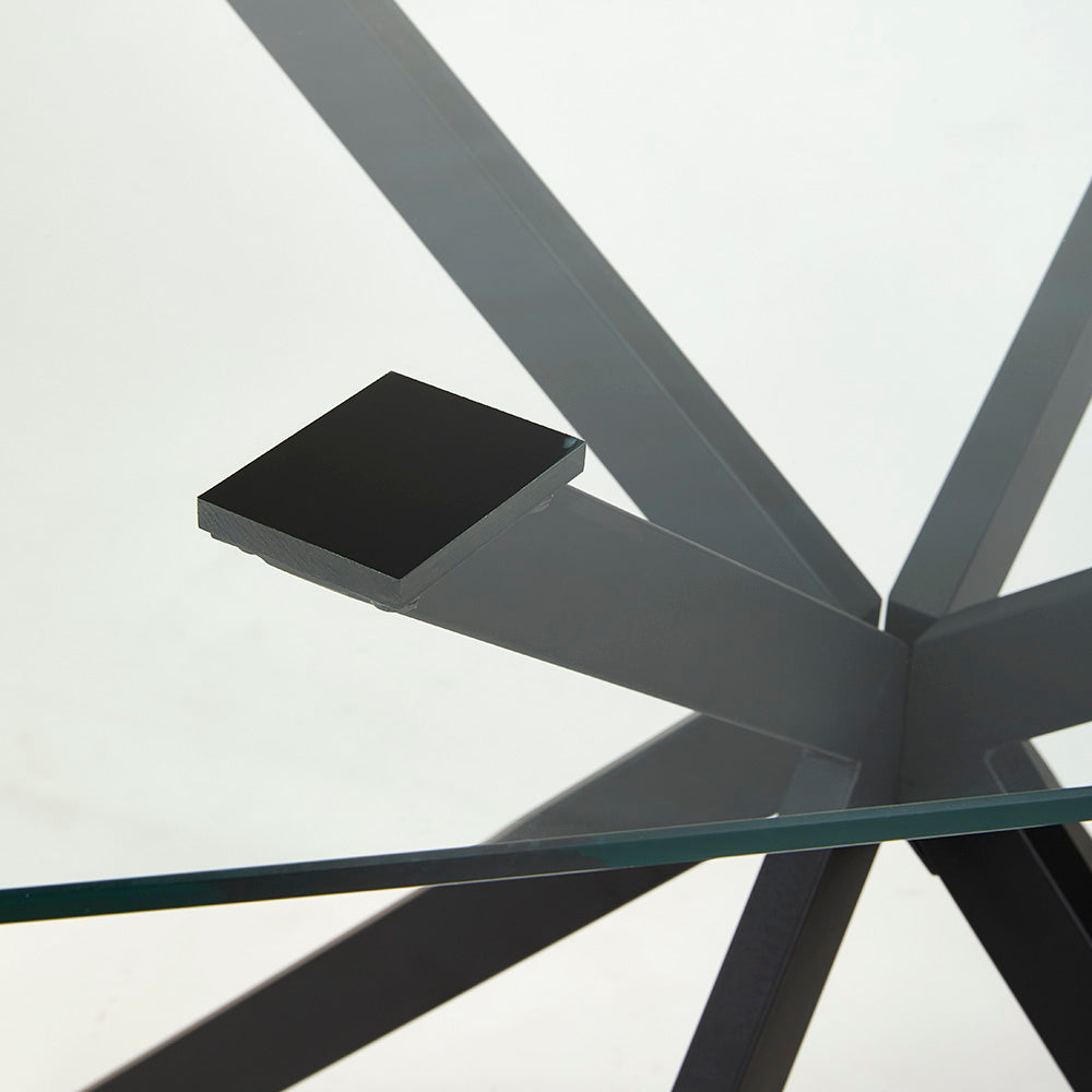 Lincoln Dining Table: Black Metal