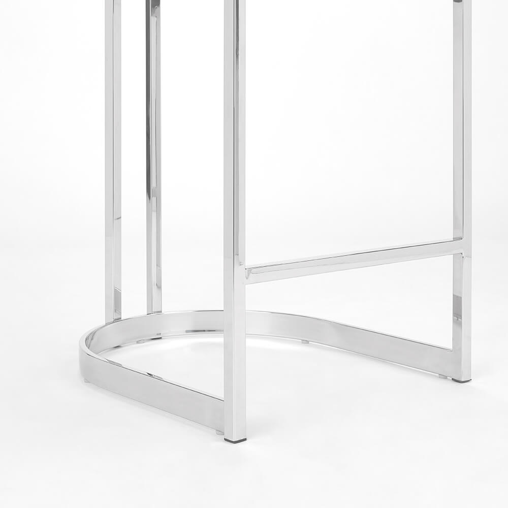 Corona White PU Fabric Kitchen Counter Chair