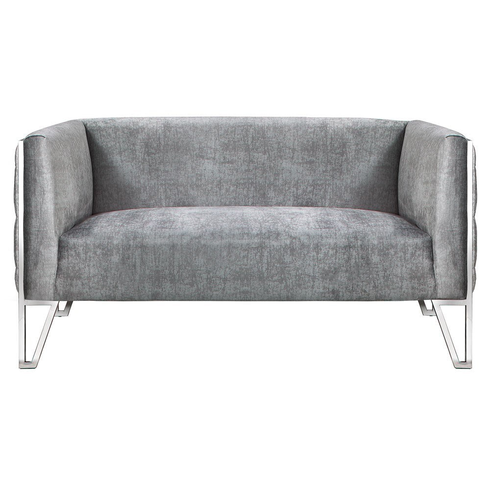 Vermont Grey Velvet Loveseat