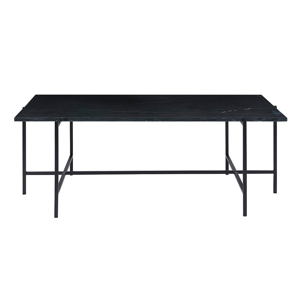 Ida Black Marble Top Coffee Table: Black Frame