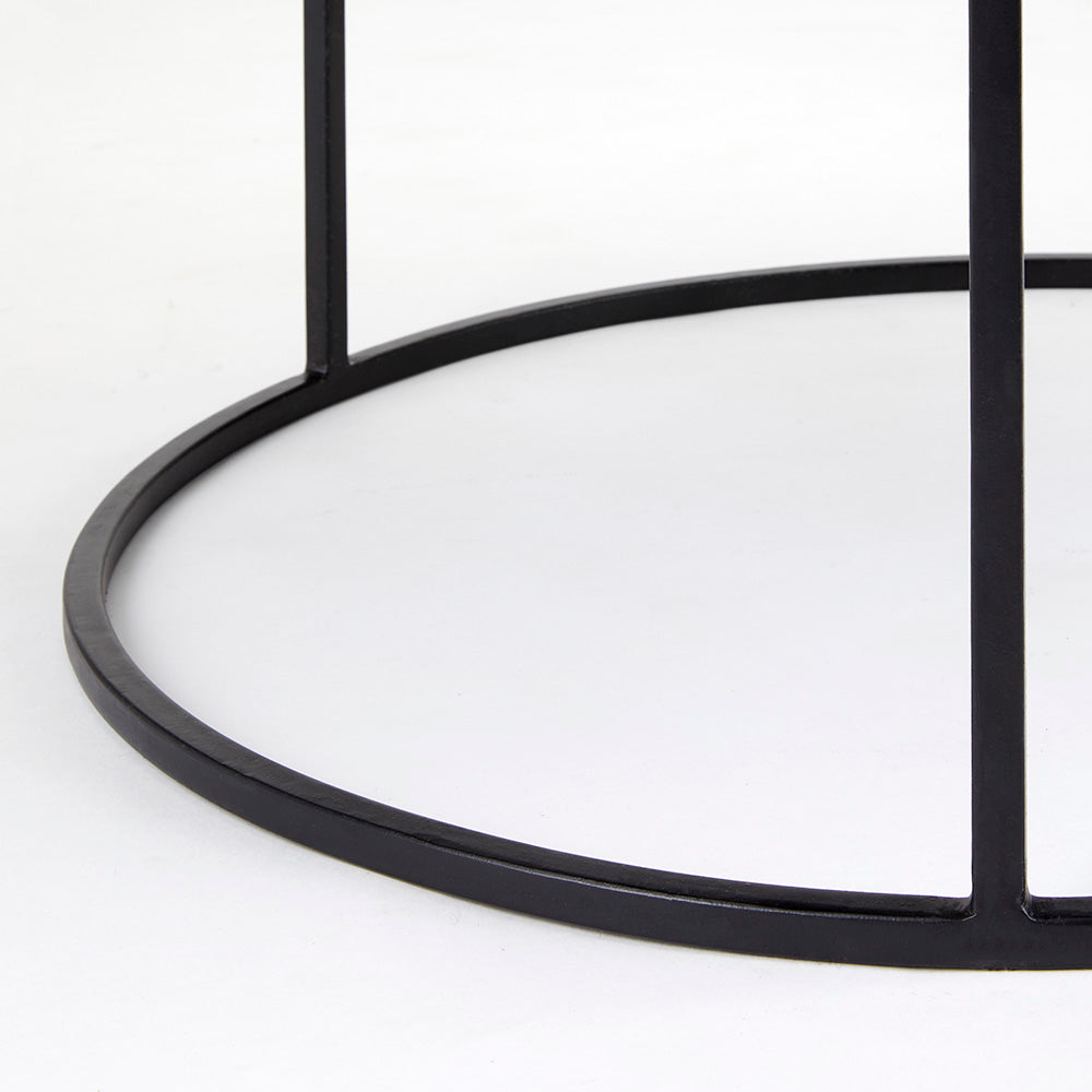 Iron Round Coffee Tables: Black