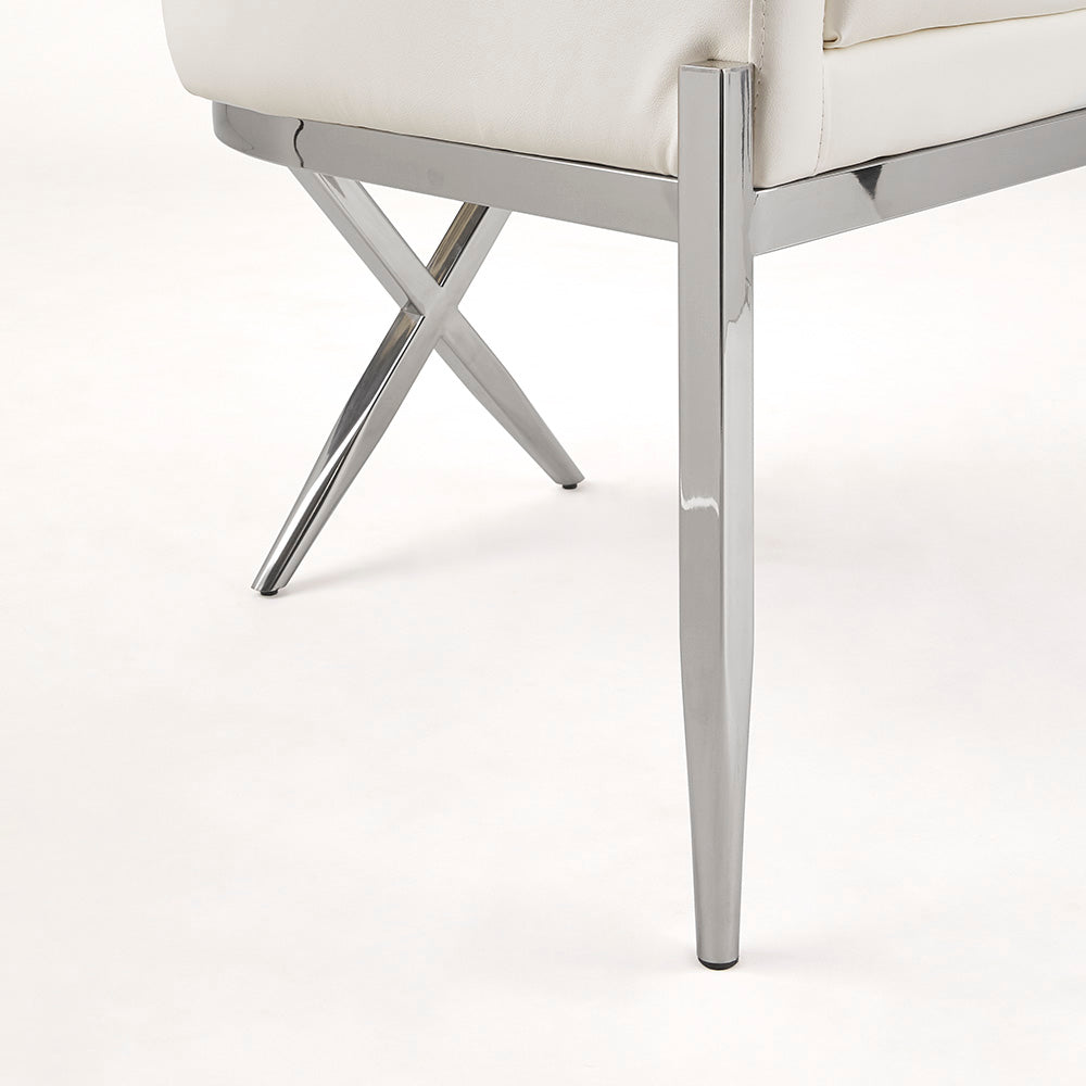 Anton Accent Chair - White Leatherette