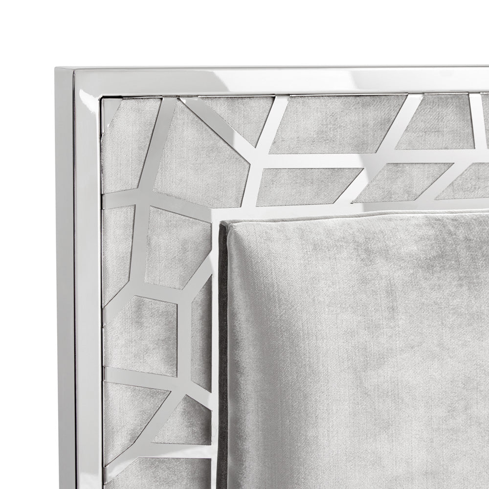 Wellington Grey Velvet Queen Bed