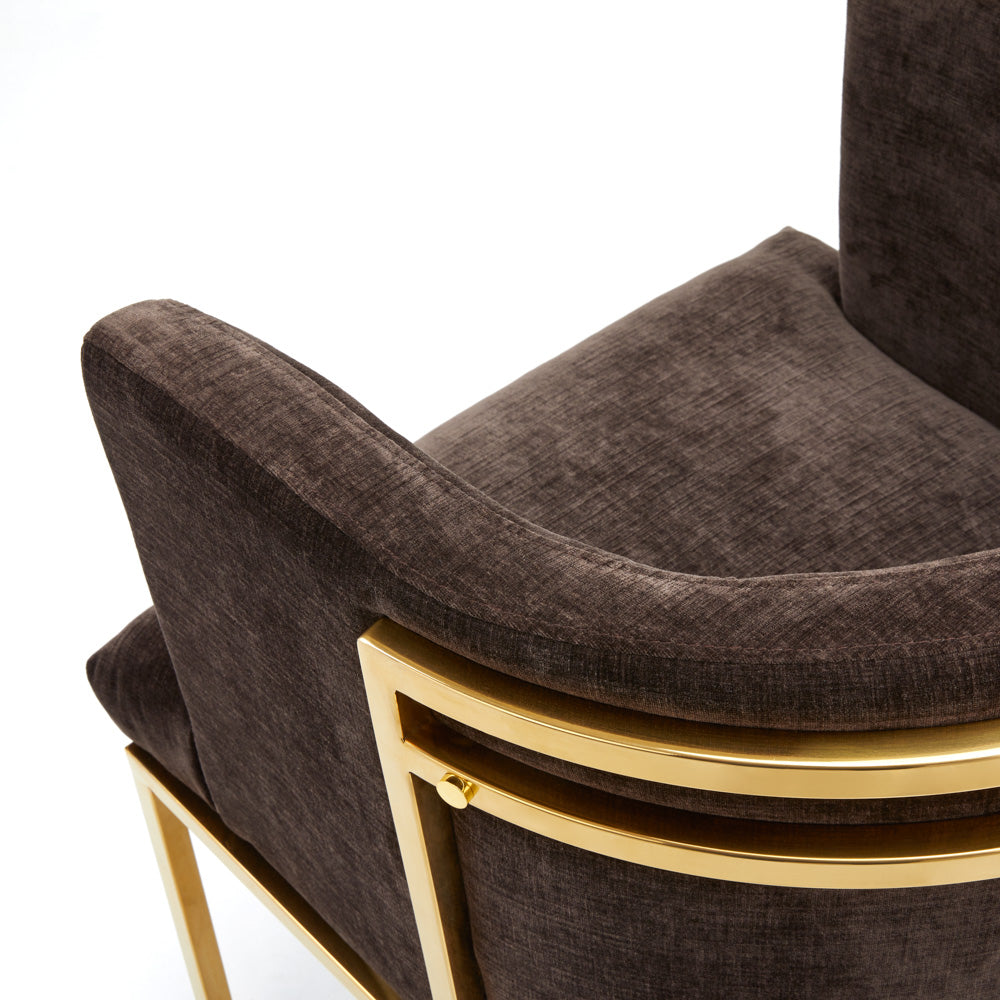 Theo Chair: Java Chocolate Fabric