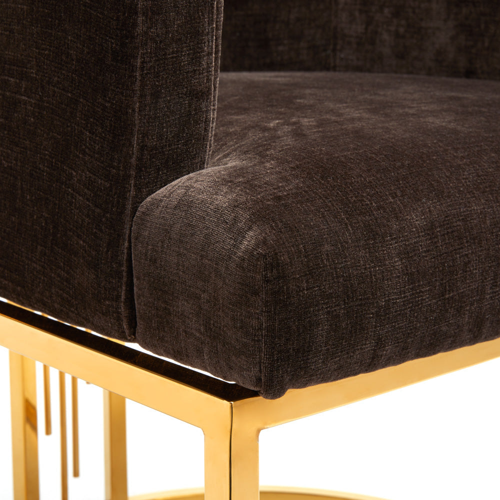 Theo Chair: Java Chocolate Fabric