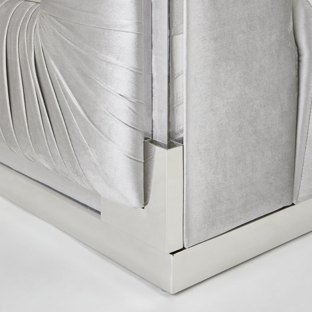 Paloma Accent Chair Grey Velvet