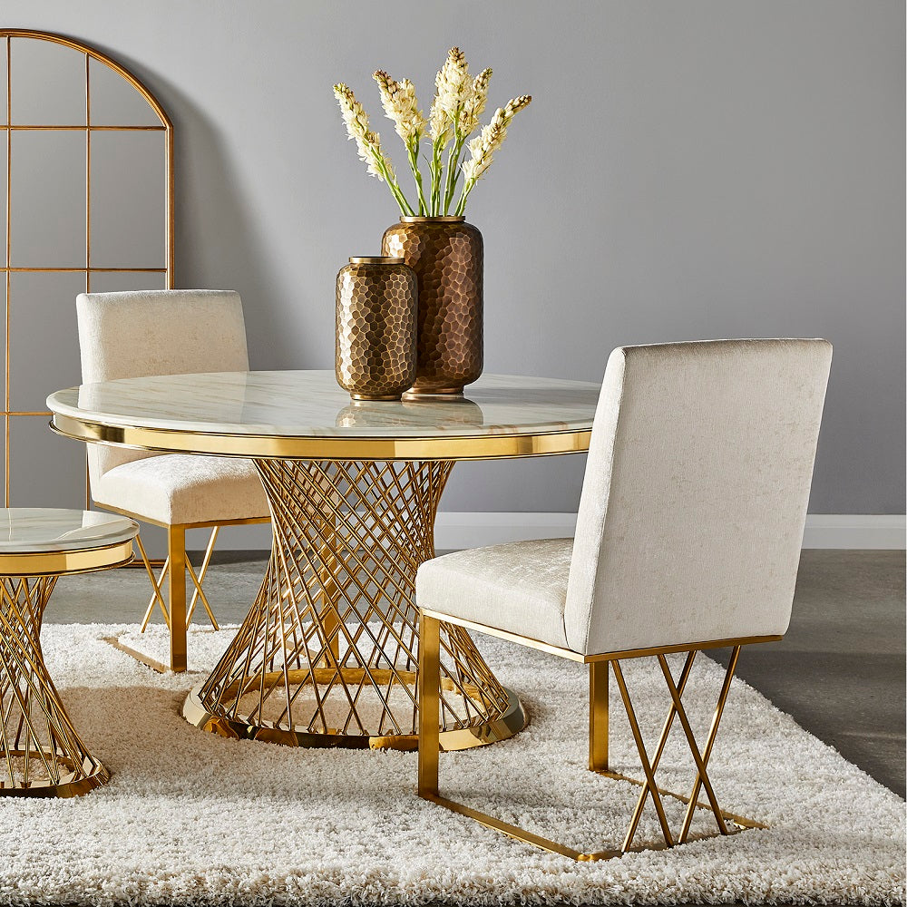 Bailey Dining Table - Gold