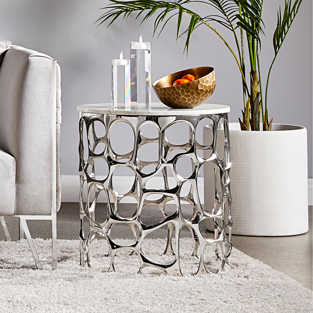 Mario End Table: Marble Top