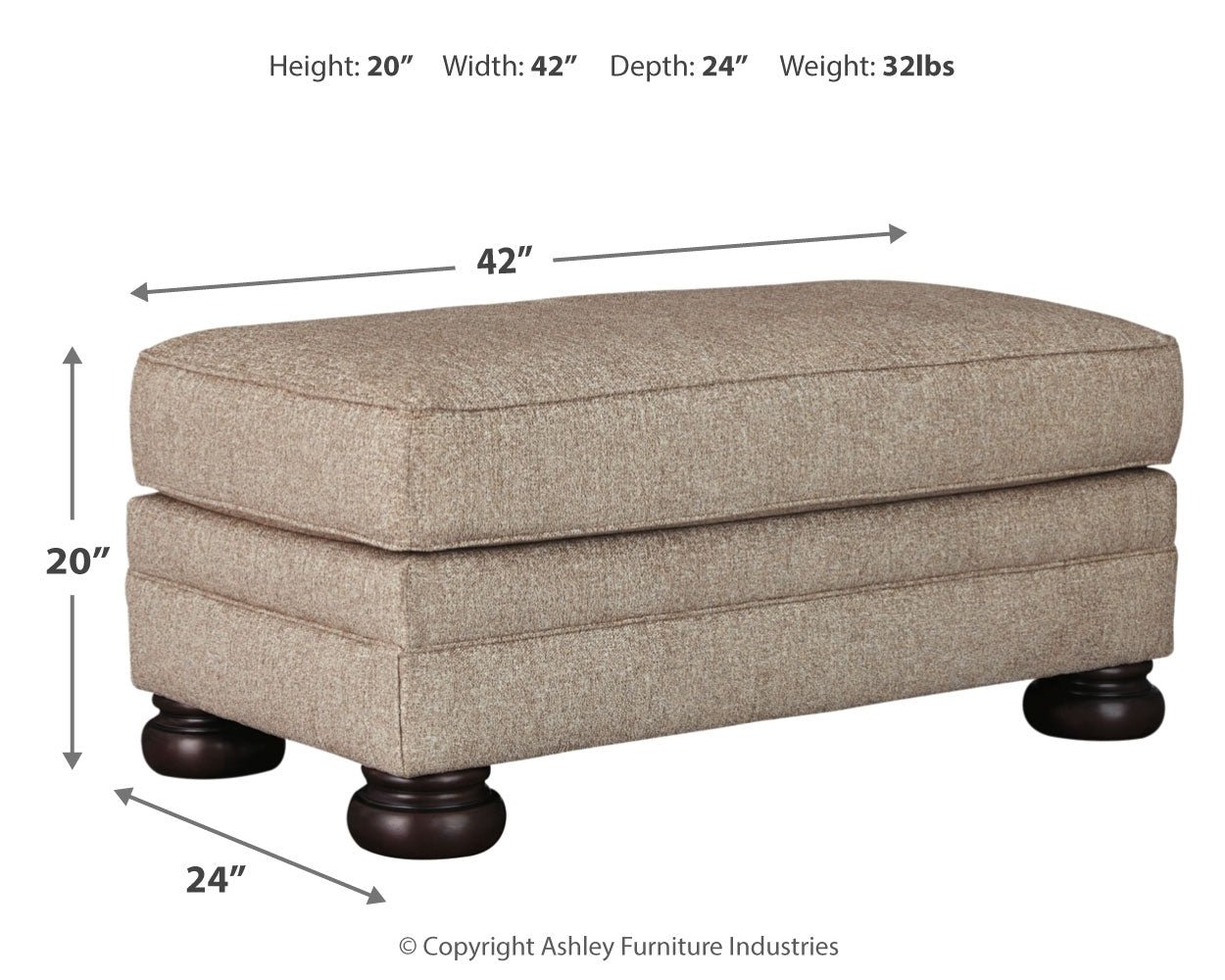 Kananwood Loveseat with Oversized Chair and Ottoman