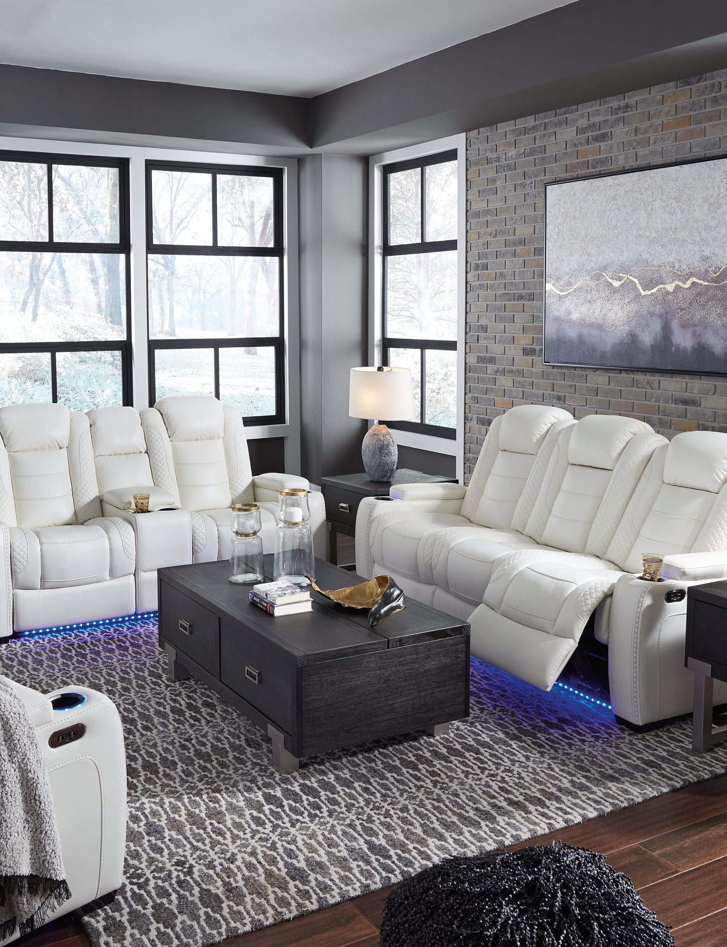 Party Time Power Reclining Sofa and Loveseat with Power Recliner