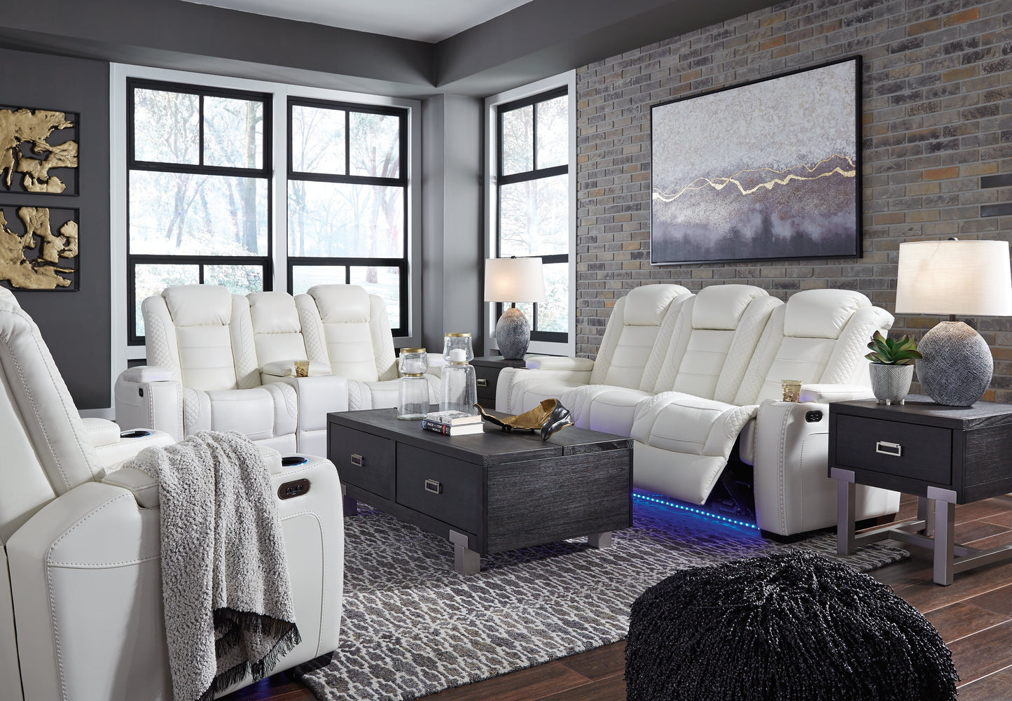 Party Time Power Reclining Sofa and Loveseat with Power Recliner