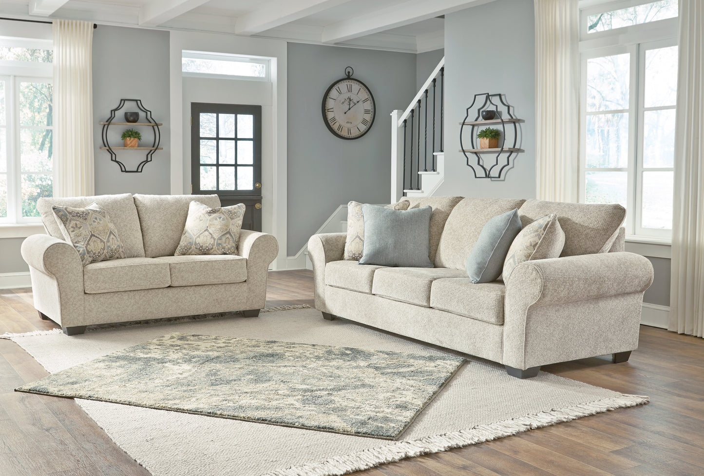 Haisley Sofa, Loveseat, Oversized Chair and Ottoman
