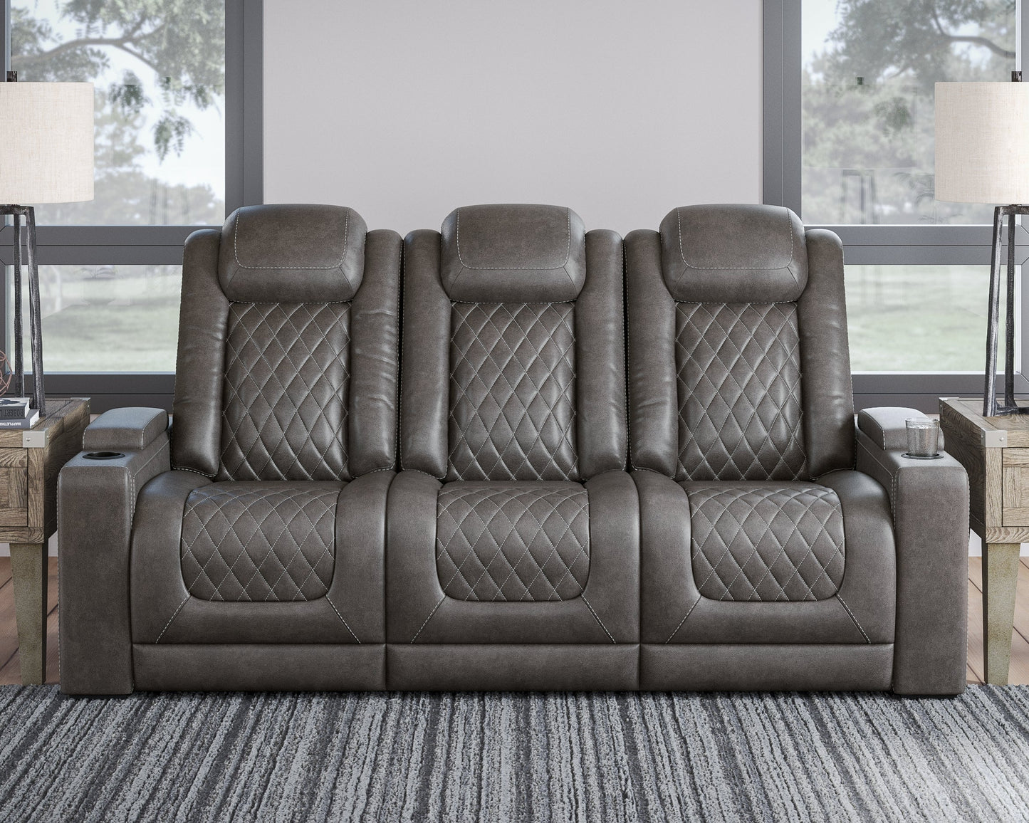 HyllMont Power Reclining Sofa and Power Recliner