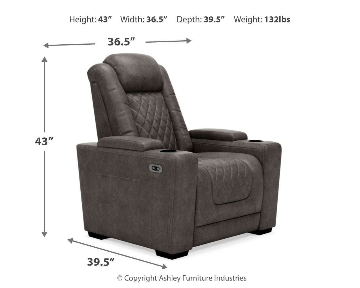 HyllMont Power Reclining Sofa and Power Recliner