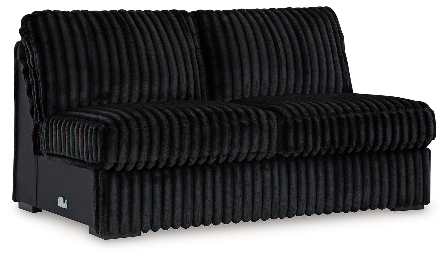 Midnight-Madness 3-Piece Sectional with Double Chaise and Ottoman