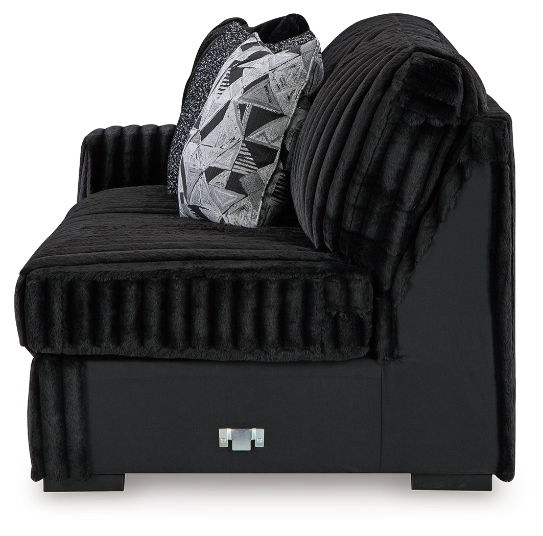 Midnight-Madness 3-Piece Sectional and Oversized Ottoman