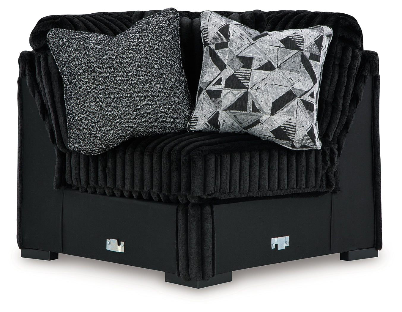 Midnight-Madness 3-Piece Sectional and Oversized Ottoman