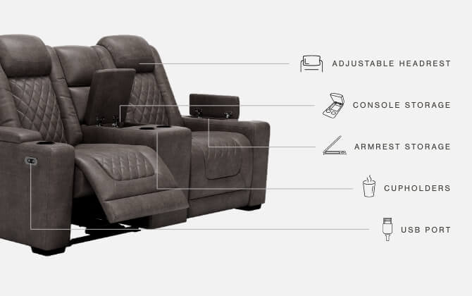 HyllMont Power Reclining Sofa and Loveseat