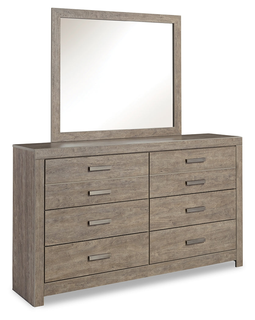 Culverbach Queen Bed with Mirrored Dresser and 2 Nightstand