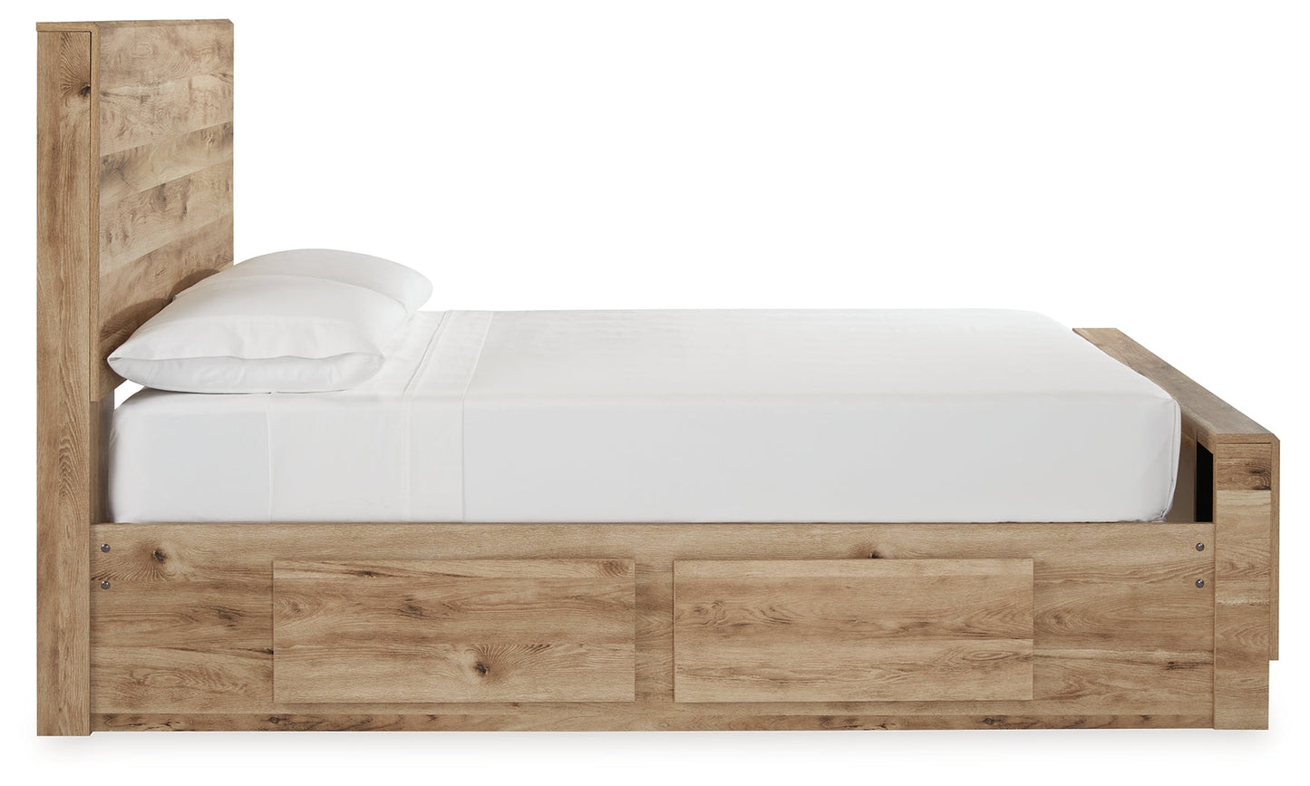 Hyanna Full Panel Bed with 2 Side Storage, Dresser and Mirror
