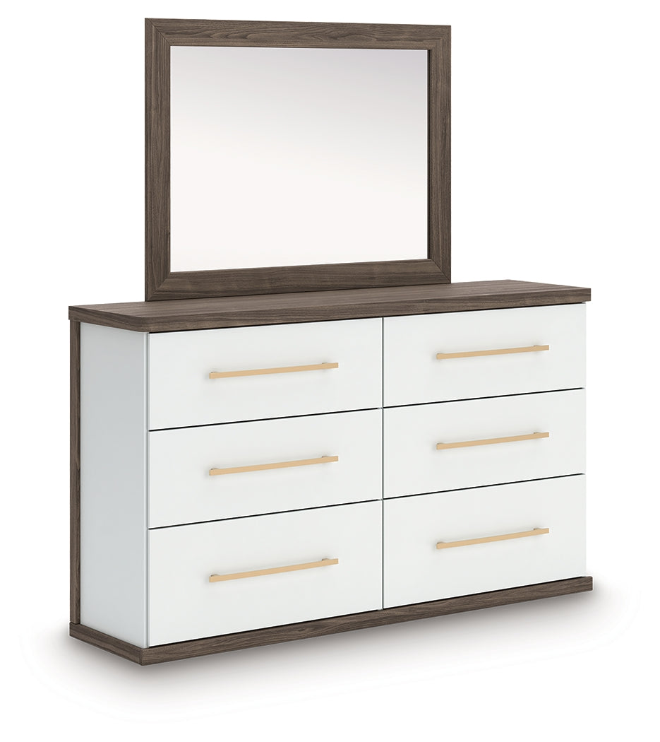 Kendanport Queen Upholstered Bed, Dresser, Mirror and Nightstand