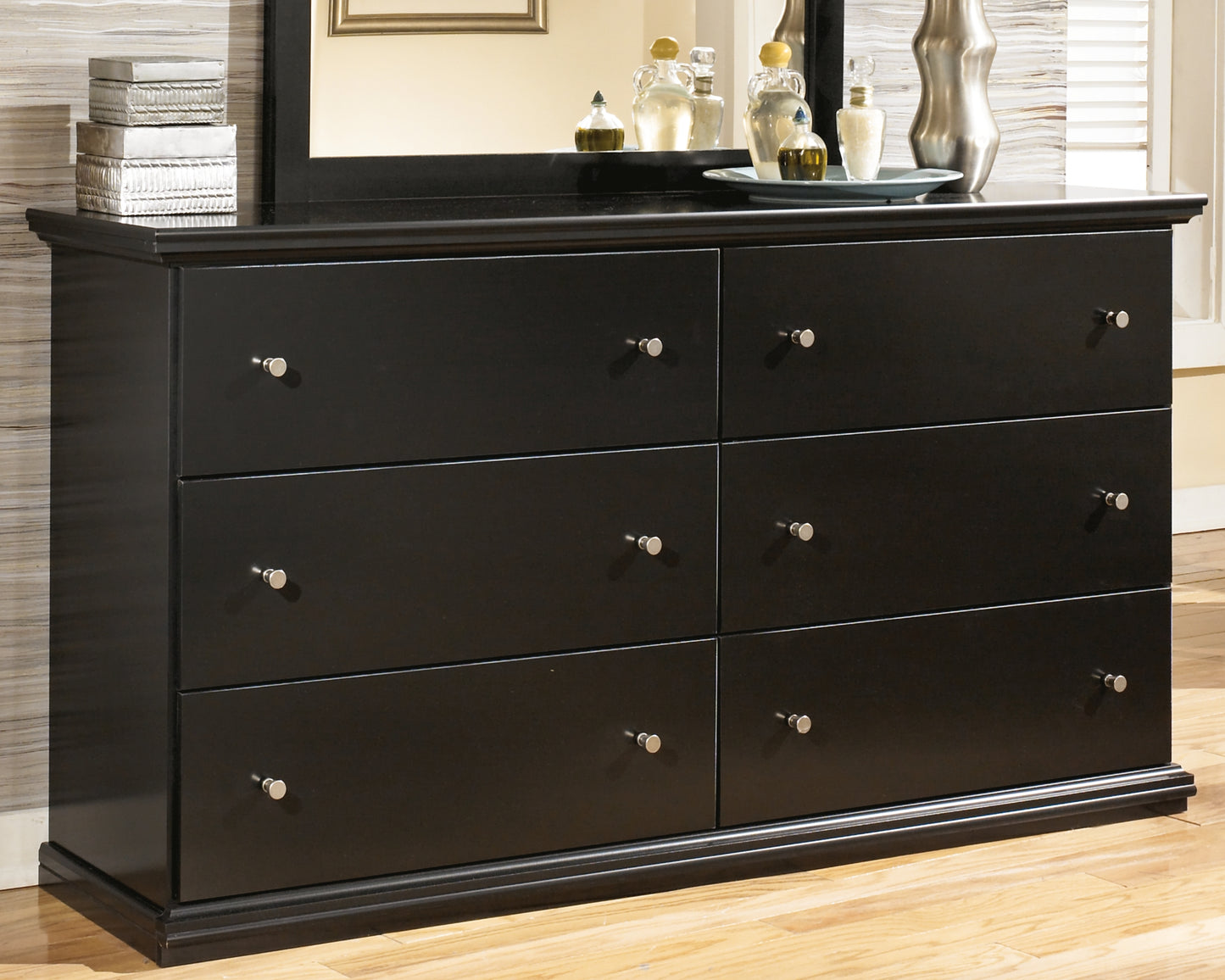 Maribel Twin Panel Headboard, Dresser, Mirror and Nightstand