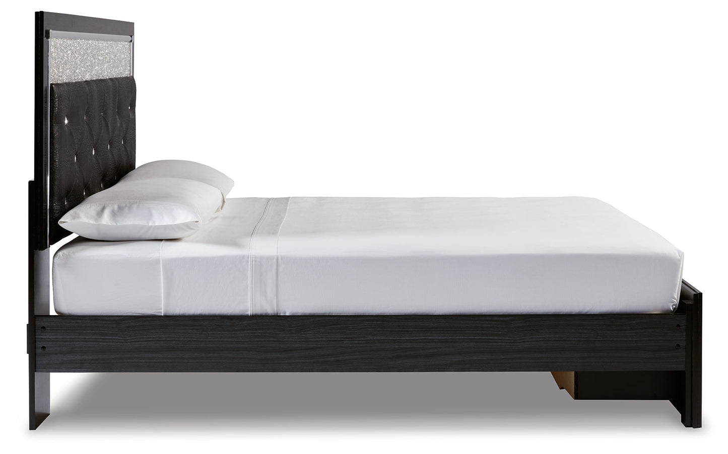 Kaydell Queen Upholstered Panel Storage Platform Bed, Dresser and Mirror