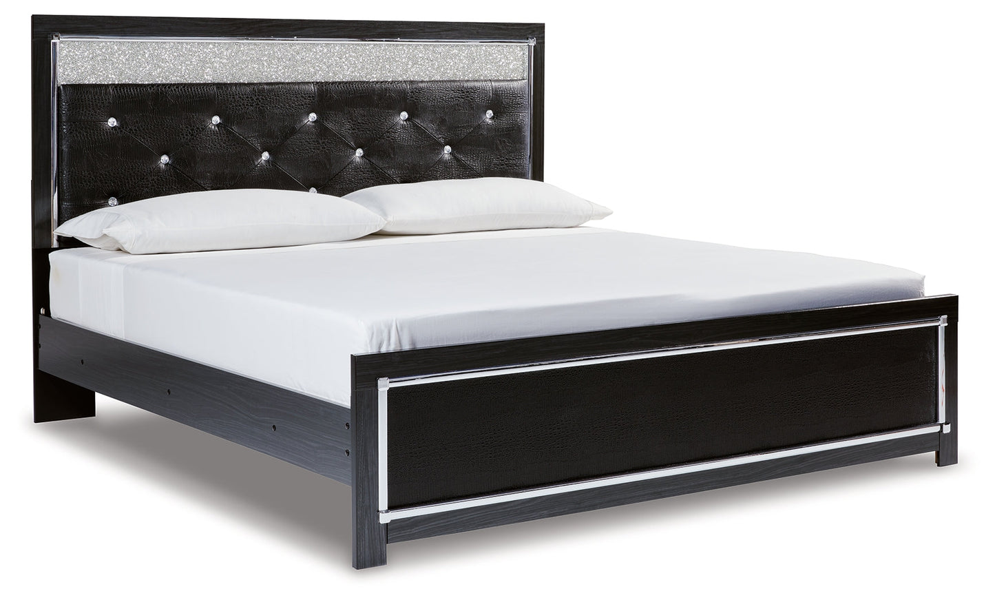 Kaydell King Upholstered Panel Bed, Dresser and Mirror