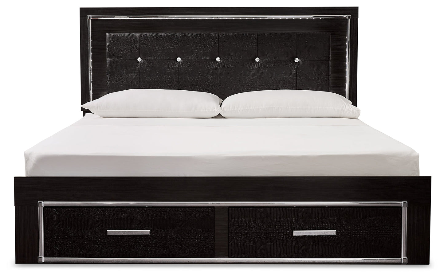 Kaydell King Upholstered Storage Bed, Dresser, Mirror, Chest and 2 Nightstands