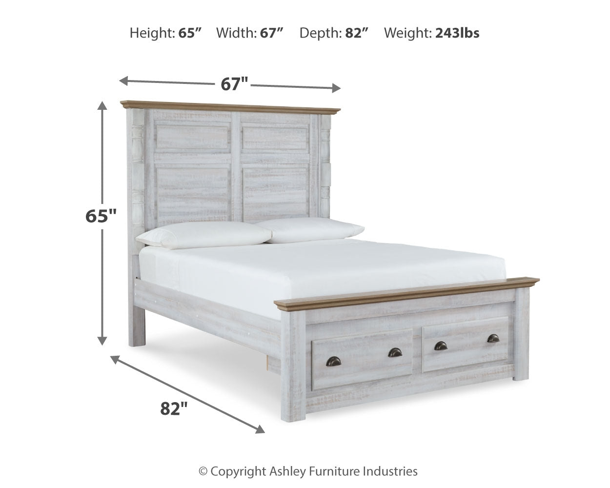 Haven Bay Queen Panel Storage Bed, Dresser, Mirror, Chest and 2 Nightstands