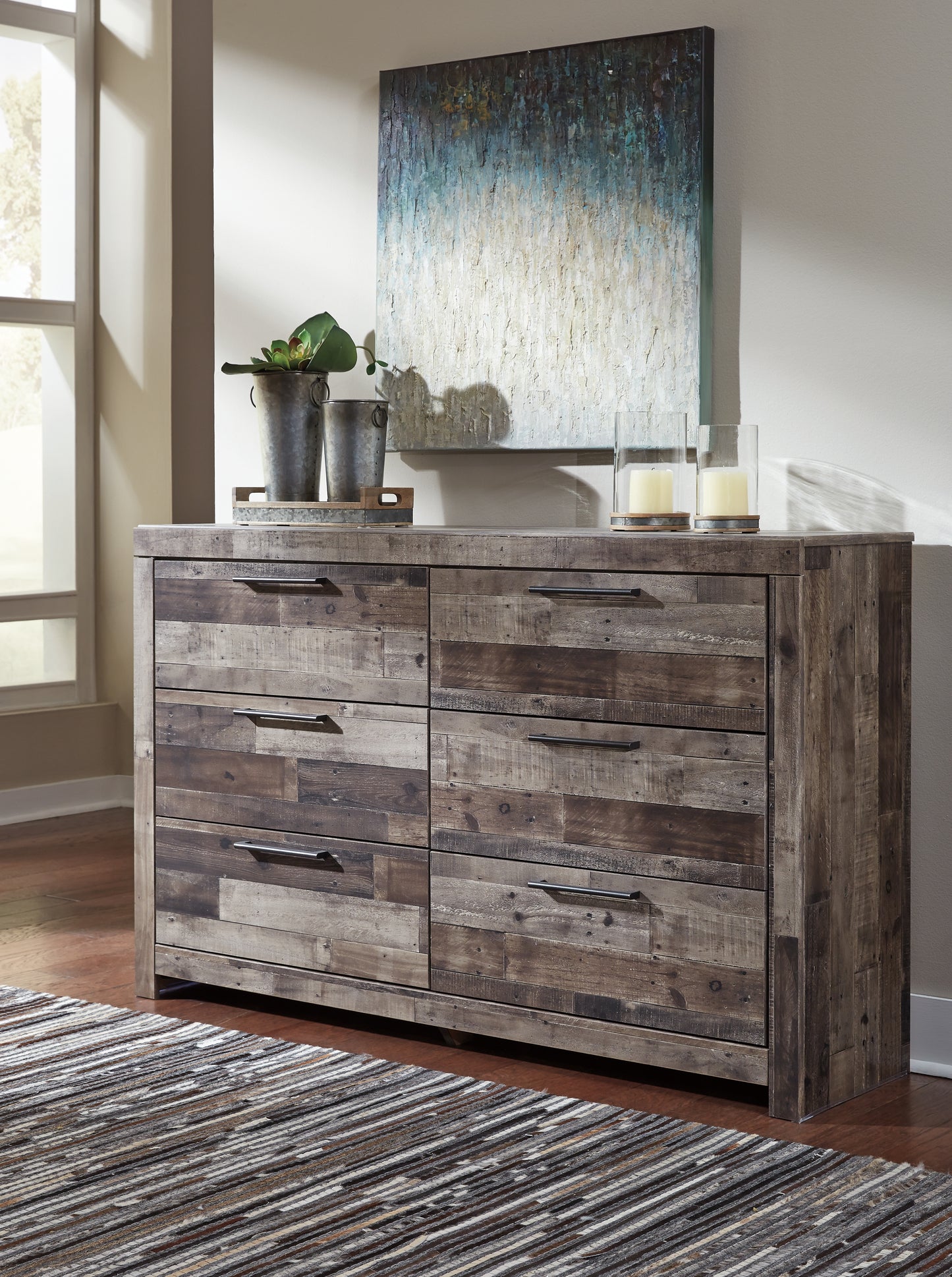 Derekson Queen Panel Storage Bed, Dresser and 2 Nightstands