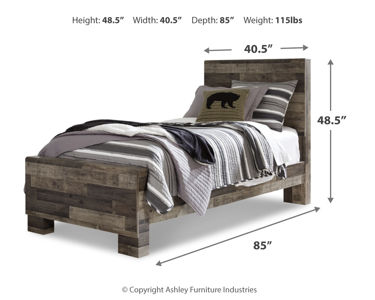 Derekson Twin Panel Bed and Dresser