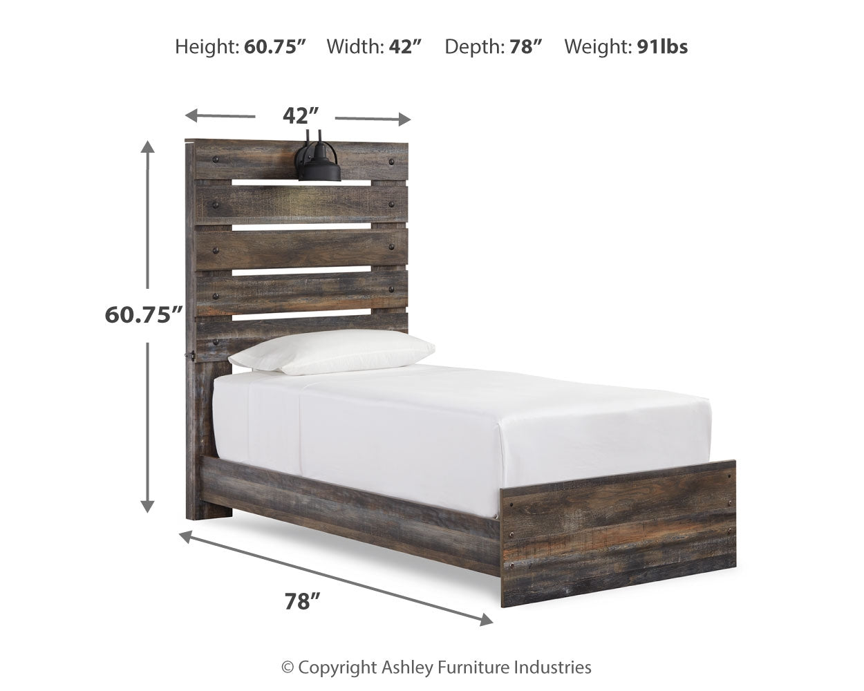 Drystan Twin Panel Bed, Dresser and Nightstand
