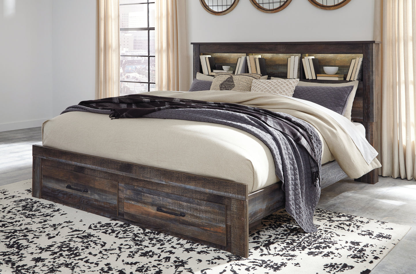 Drystan King Bookcase Storage Bed and Chest