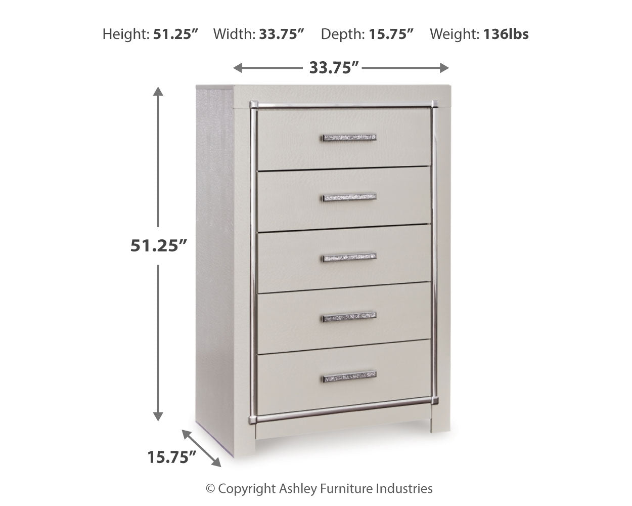 Zyniden King Upholstered Panel Bed, Dresser, Mirror, Chest and Nightstand