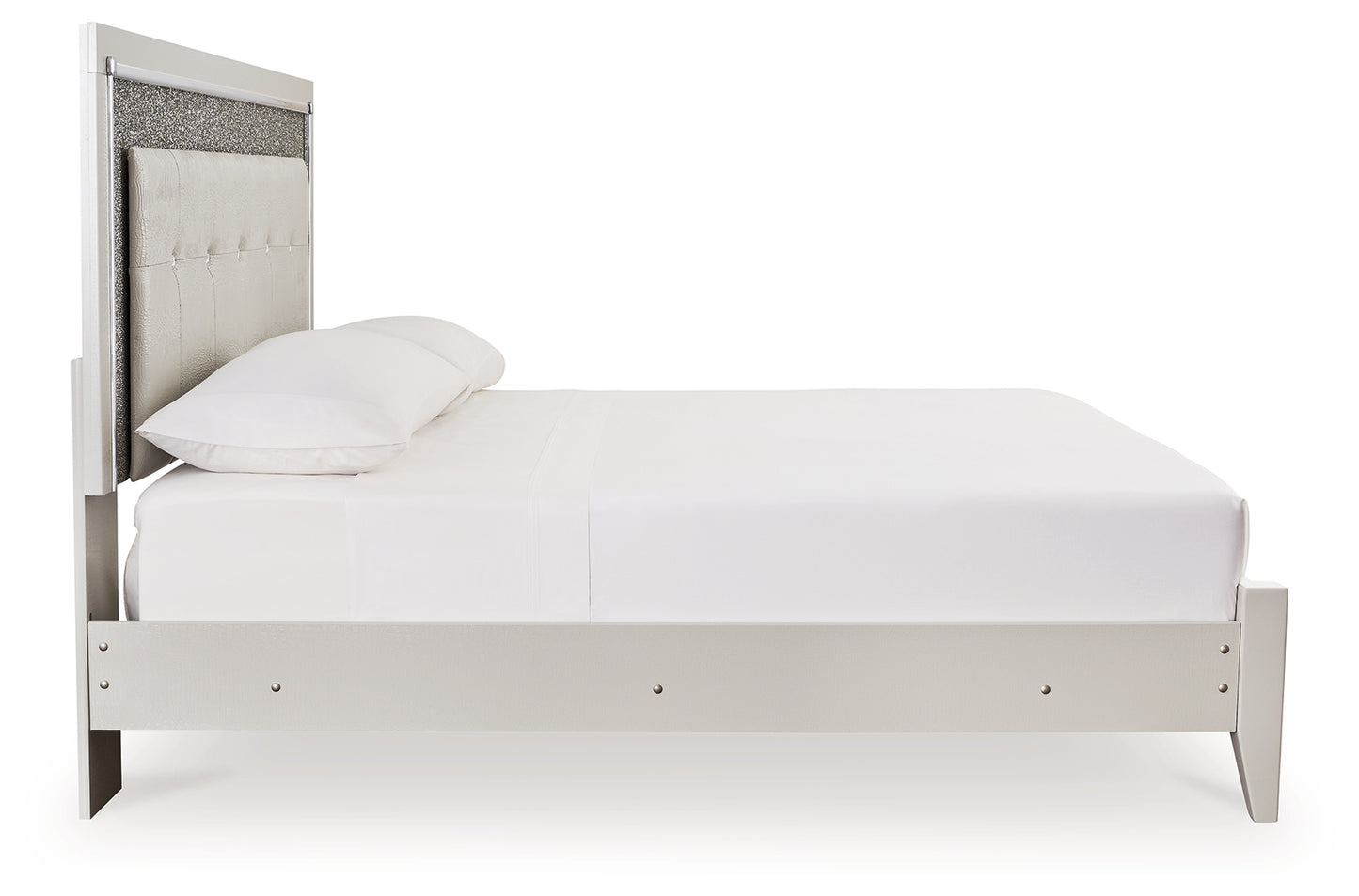Zyniden King Upholstered Panel Bed, Dresser, Mirror and 2 Nightstands