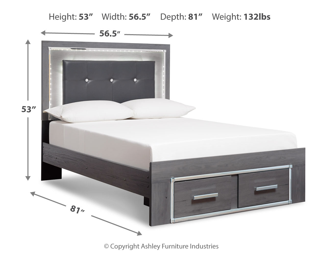 Lodanna Full Storage Bed, Chest and Nightstand