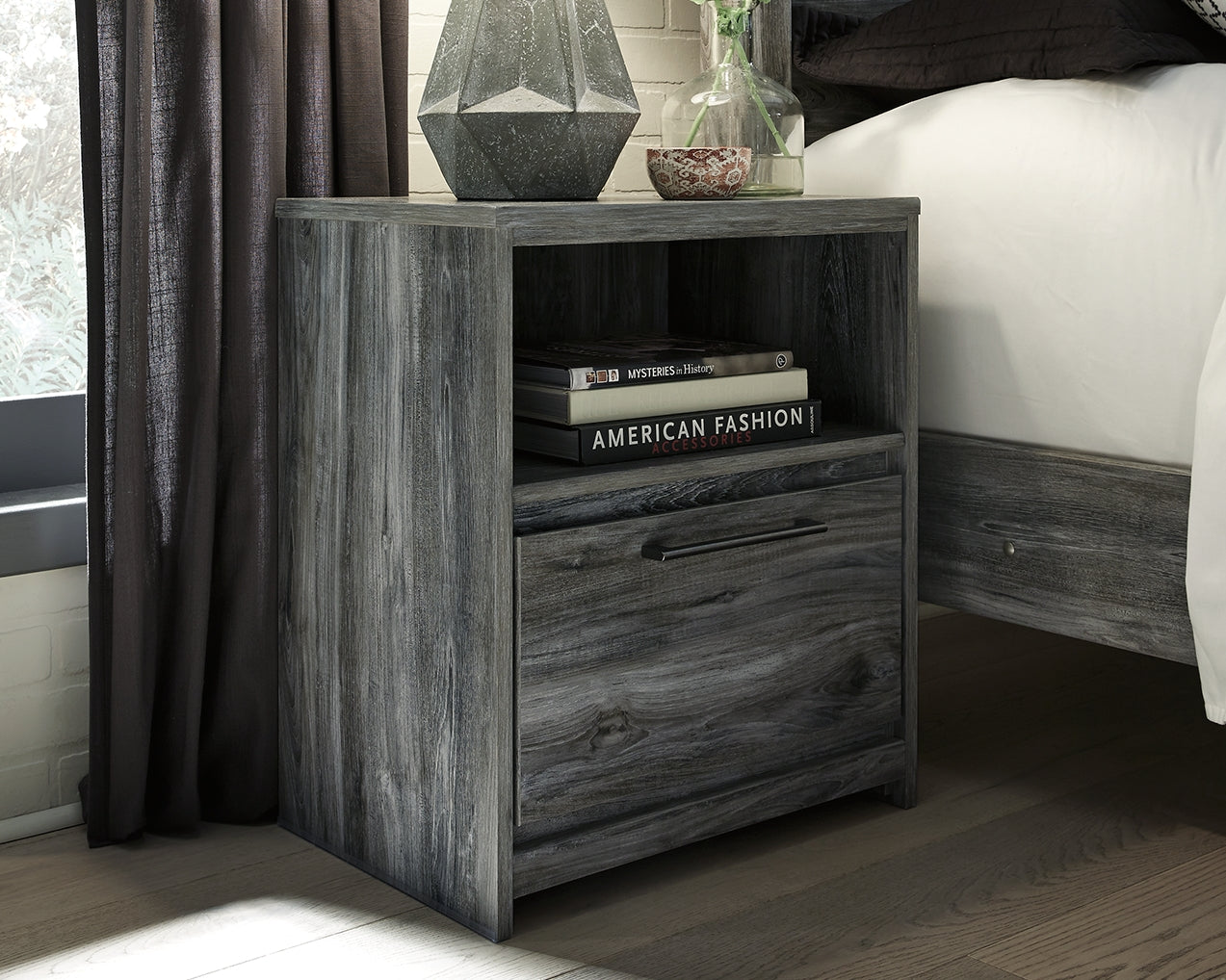 Baystorm Full Panel Storage Bed and Nightstand