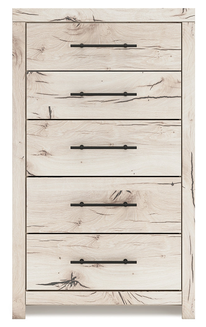 Lawroy King Panel Bed, Dresser, Mirror, Chest and Nightstand