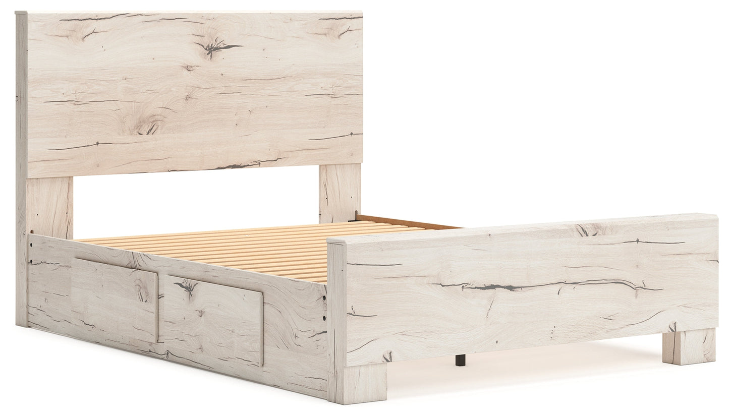 Lawroy Queen Panel Bed with Storage, Dresser and Mirror