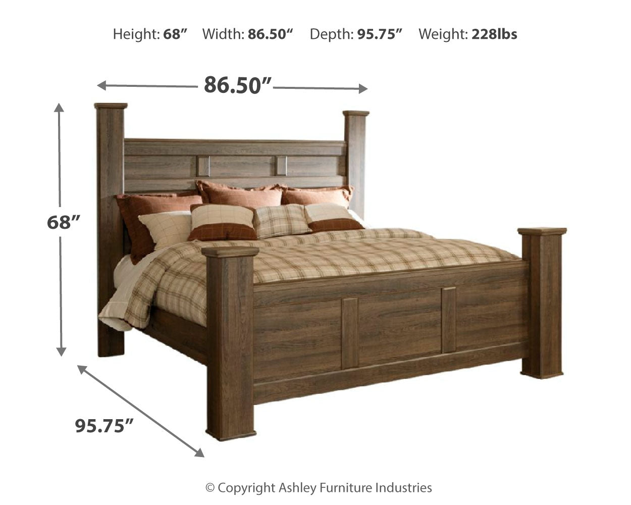 Juararo King Poster Bed, Dresser, Mirror and Chest